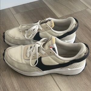 Nike Cream and Black Retro Runner Sneakers
